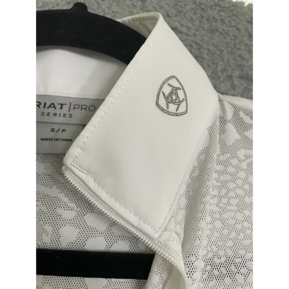 Ariat Pro Series Airway Show Short White Women's 1/4 zip Small Horse Equestrian - Picture 4 of 10